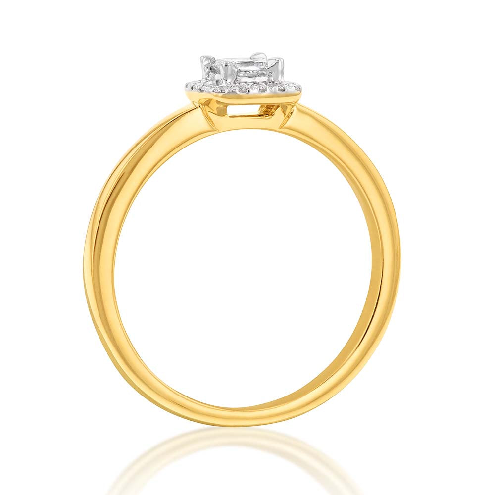 10 Carat 20-Point Princess Cut Diamond Engagement Ring with Halo Setting - Perfect for Proposals, Anniversaries & Special Occasions