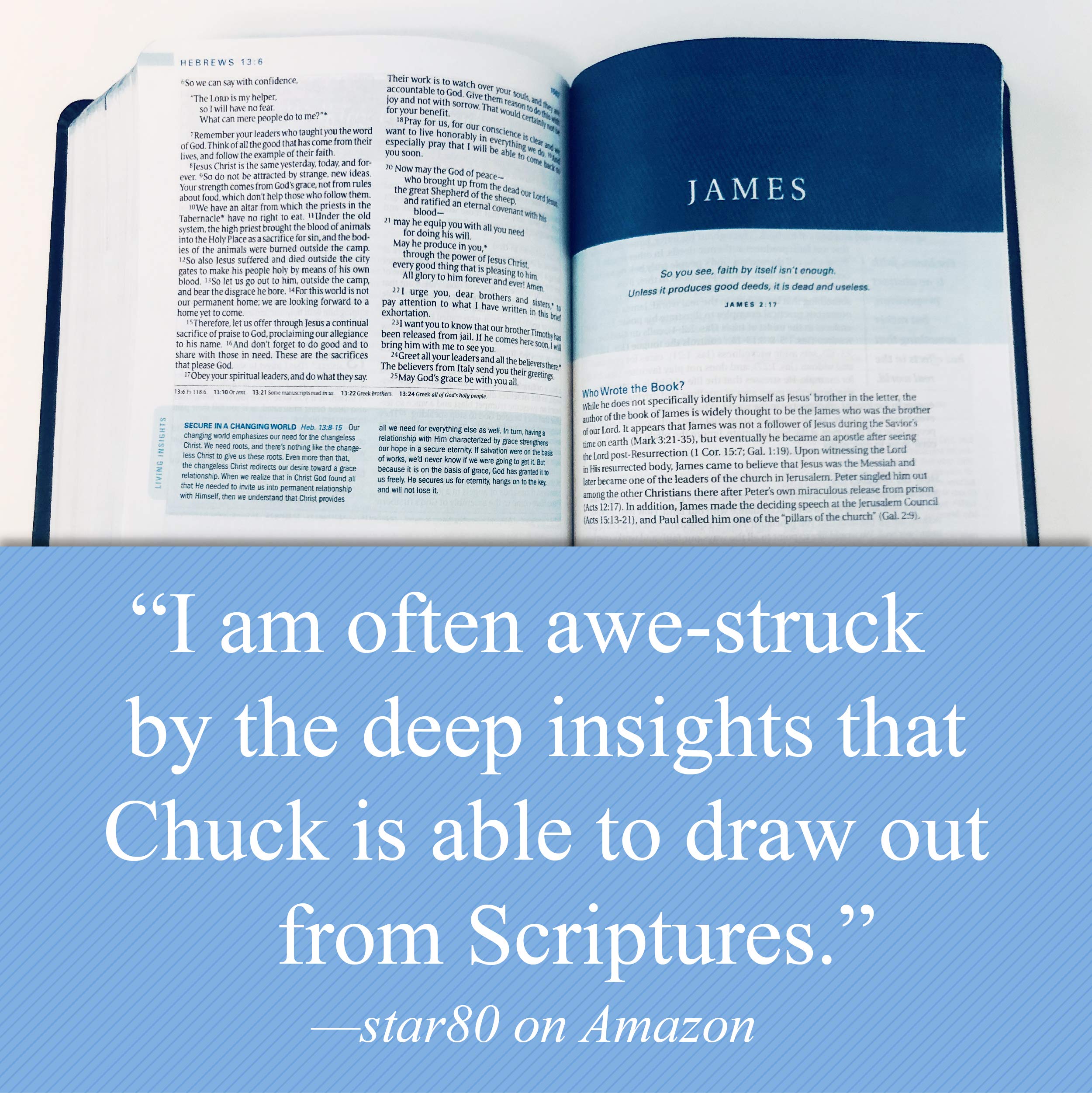 NLT Swindoll Study Bible - Large Print LeatherLike Black | Study Notes & Articles for Devotion