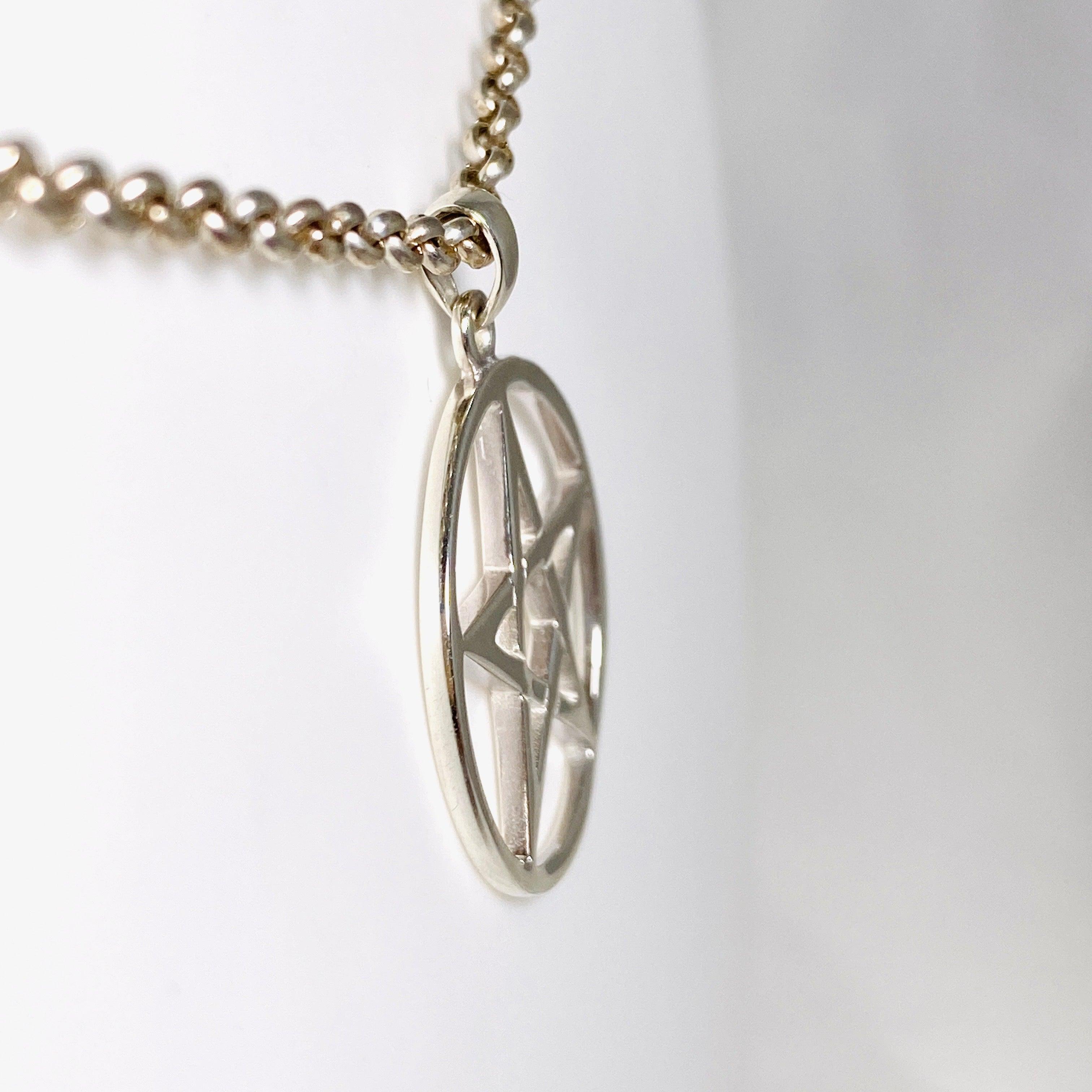 Pentagram 35mm Pendant Necklace - Stainless Steel Gothic Jewelry for Men & Women - Perfect for Occult Lovers, Wiccan Rituals, and Alternative Fashion