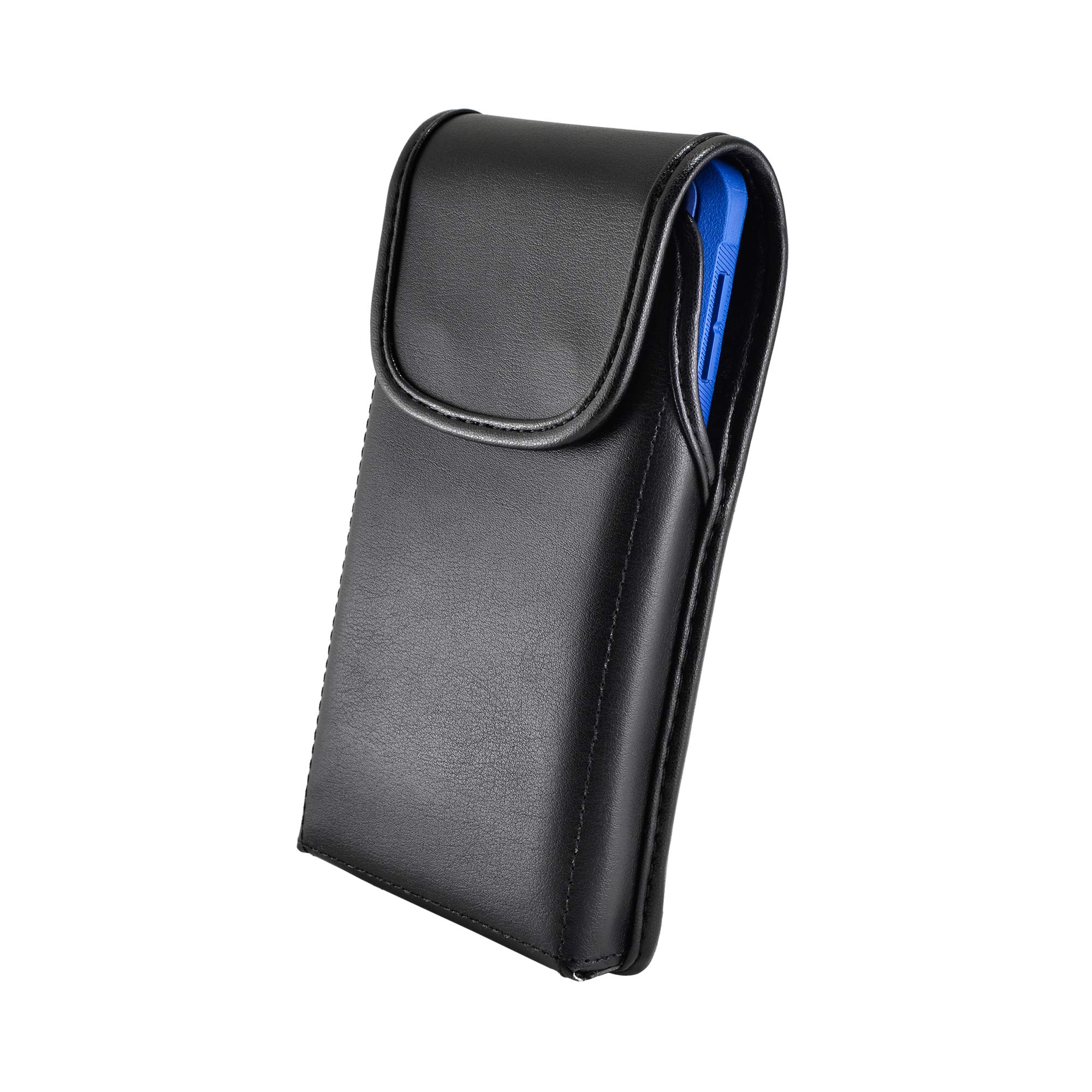 Premium Leather Phone Holster for Samsung Galaxy S25/S24/S23/S22/S21/S20 - Black Belt Clip Phone Holder for Shockproof & Symmetry Cases - Durable Metal Clip Cell Phone Pouch for Commuting, Hiking & Outdoor Activities