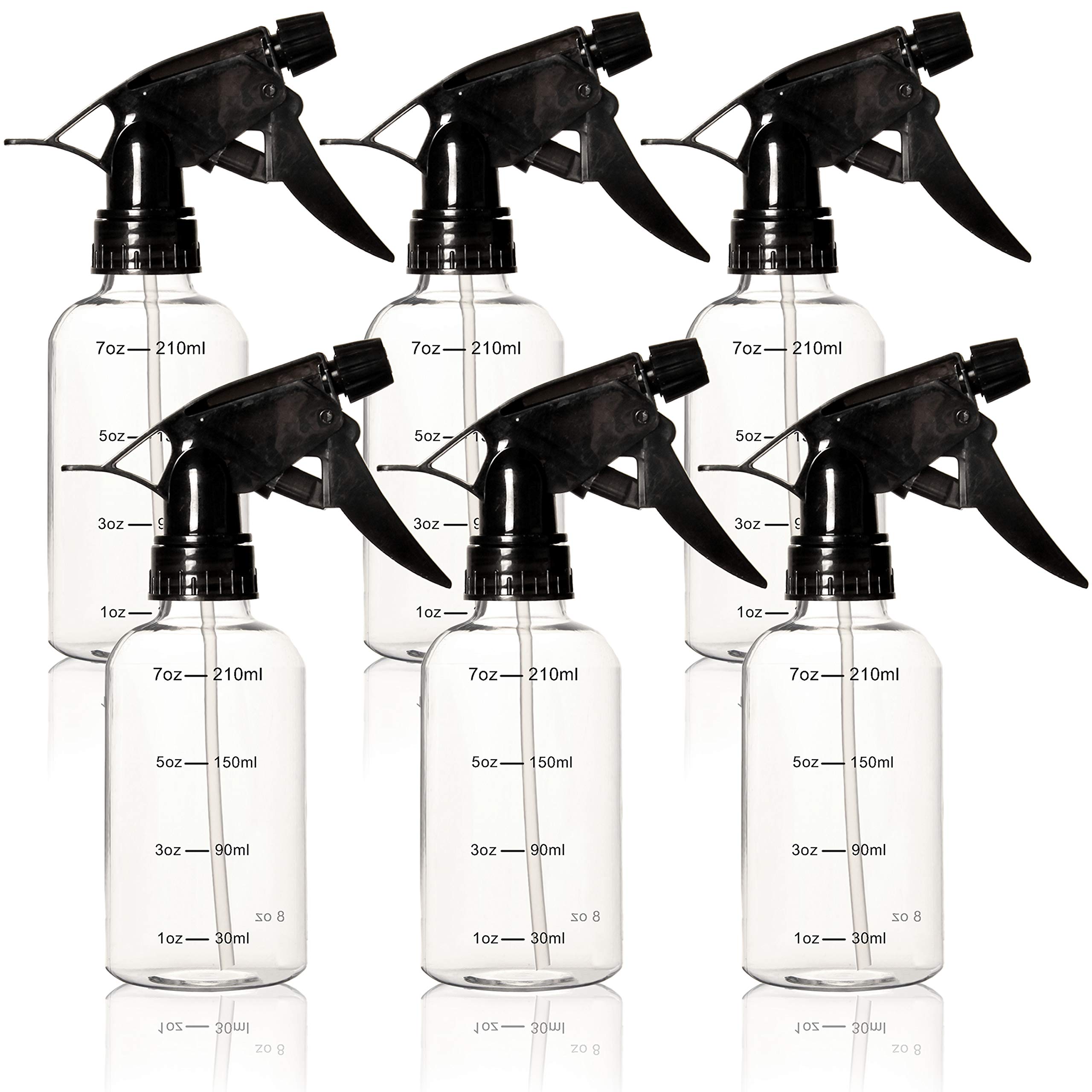 Youngever 6 Pack 8oz Empty Plastic Spray Bottles for Hair Care, Cleaning Solutions & DIY Projects - Refillable Fine Mist Sprayers for Salon, Home & Garden Use