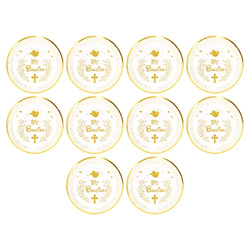 10-Pack Gold Foil Disposable Paper Plates - Microwave Safe & Heat Resistant - Elegant Round Bronze Design for Parties, Gatherings, Banquets & Special Occasions - Perfect for Birthday Celebrations, Weddings, and Holiday Events