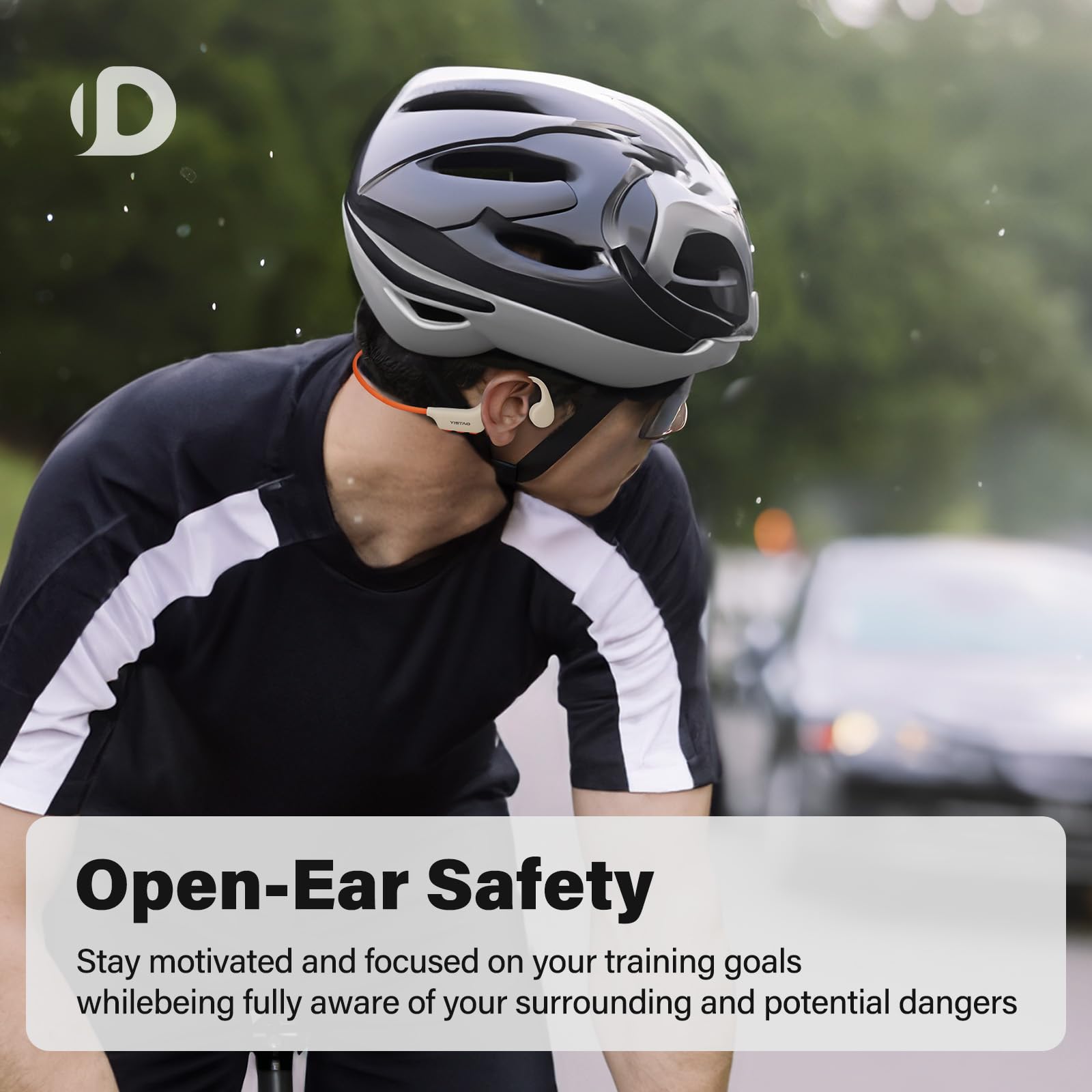 Wireless Bone Conduction Headphones with 32GB MP3 Player, Bluetooth 5.3, 8-Hour Playtime & IP68 Waterproof - Open Ear Design for Running, Cycling, Gym Workouts - Beige Orange Sports Headphones for Outdoor Activities