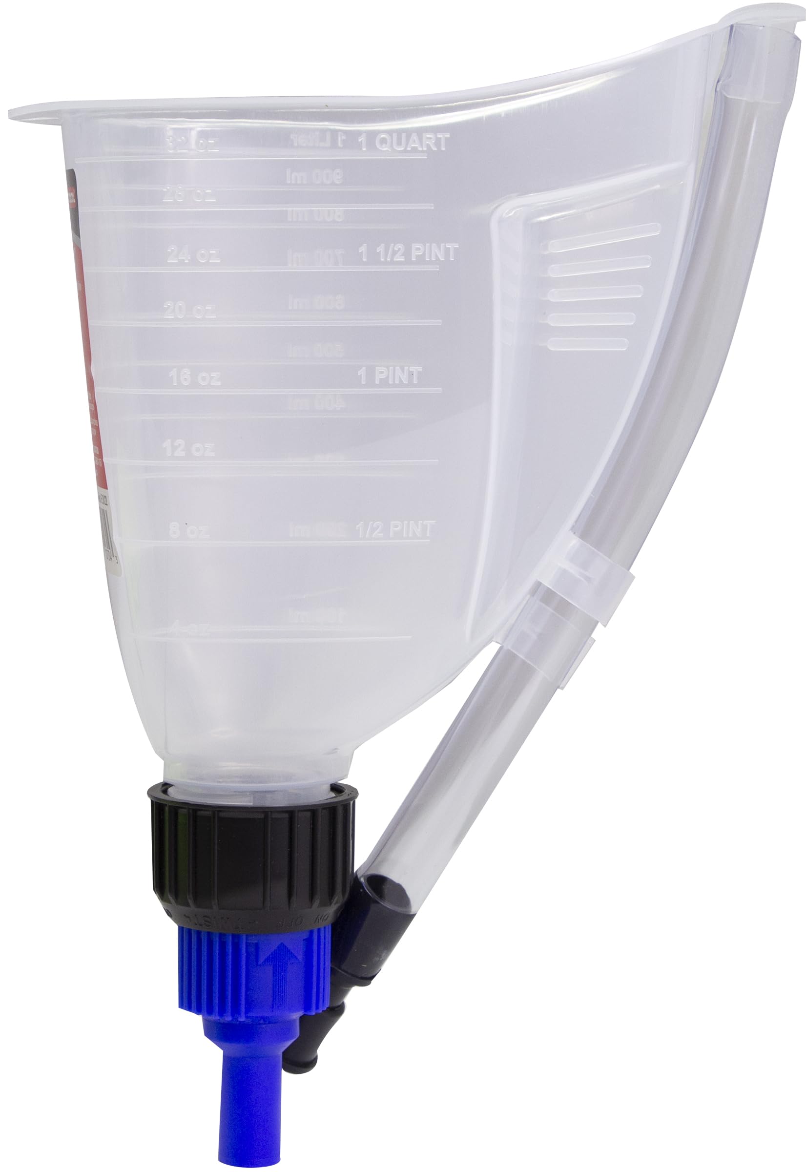 FloTool Hopkins 10704 Measu-Funnel with On/Off Spout - 2 Quart Black Plastic Funnel for Automotive Fluids, Oil Changes & DIY Projects