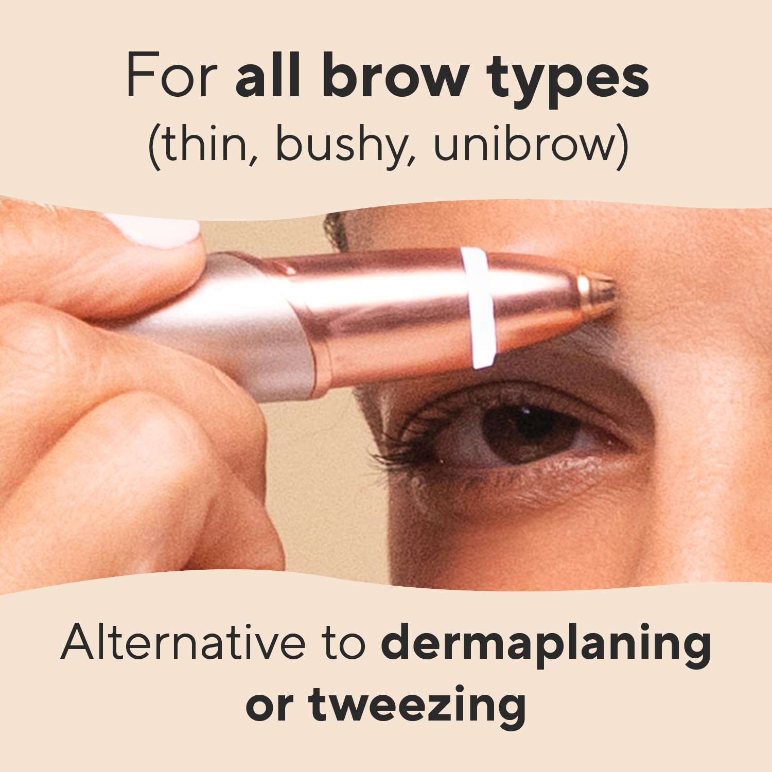 Finishing Touch Flawless Brows Eyebrow Hair Remover - Painless Electric Razor for Women & Girls - Precise Brow Shaping Tool for Salon-Quality Results at Home - Perfect for Daily Grooming & Travel