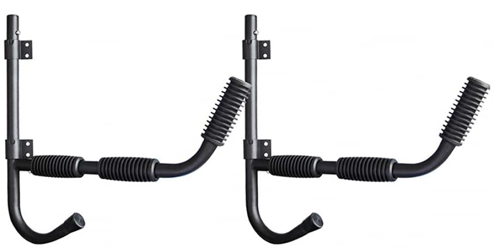 Heavy Duty Steel Kayak Wall Mount Bracket - Pair with Rubber Covers, 100 Lbs Capacity - Folding Kayak & Canoe Storage Hangers for Garage, Shed or Outdoor Use