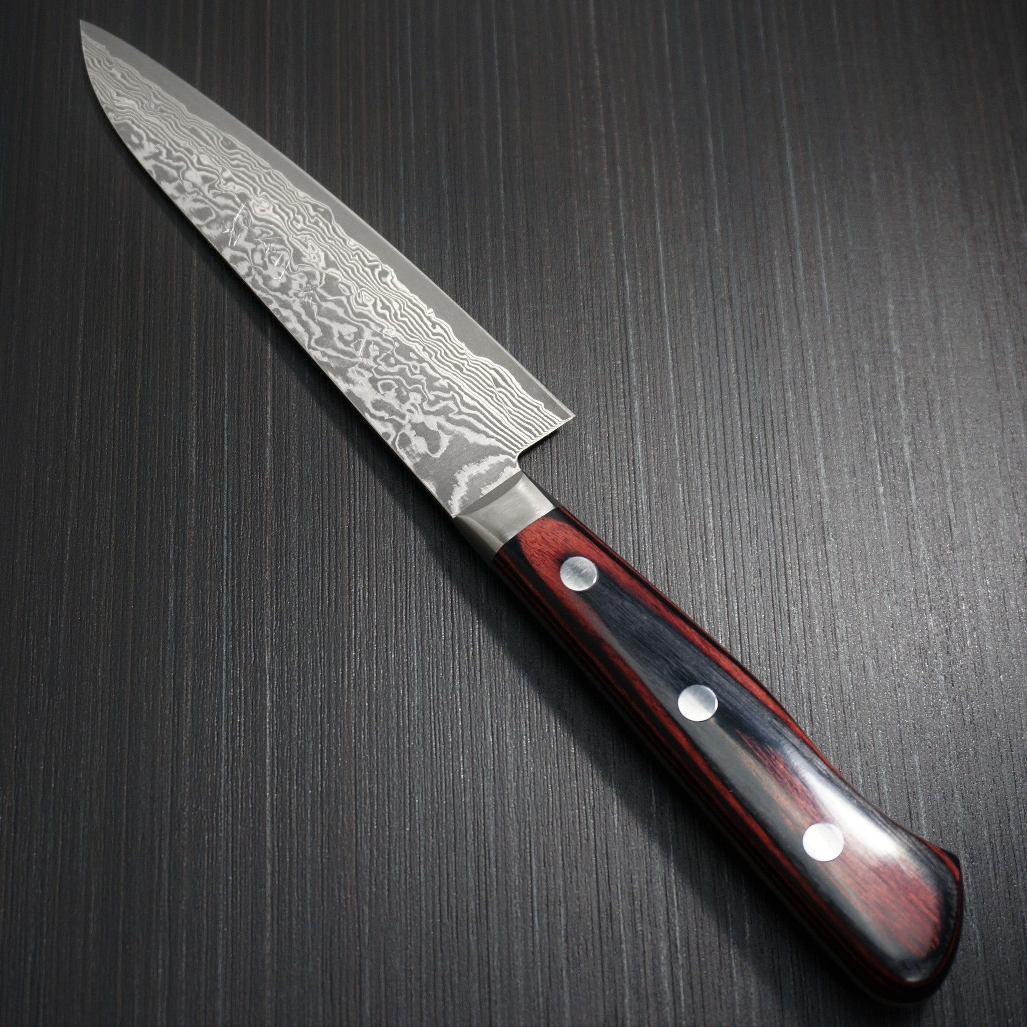 Premium Japanese Yoshimi Kato VG10 Nickel Damascus Petty Knife 120mm - Professional Chef Knife for Slicing, Peeling & Precision Cutting - Perfect for Home Kitchen & Sushi Preparation