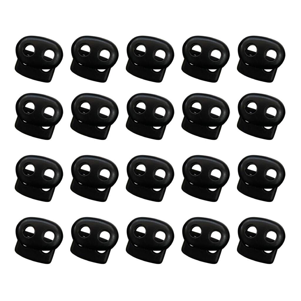 Xipoxipdo Plastic Hole Double Slider Cord Toggle Fastener Stopper - Spring Lock Toggle Ends for Key Hanger, Drawstring, Backpack & Jacket - Home Improvement Tool for Fridge, Wardrobe & DIY Projects (Size A)