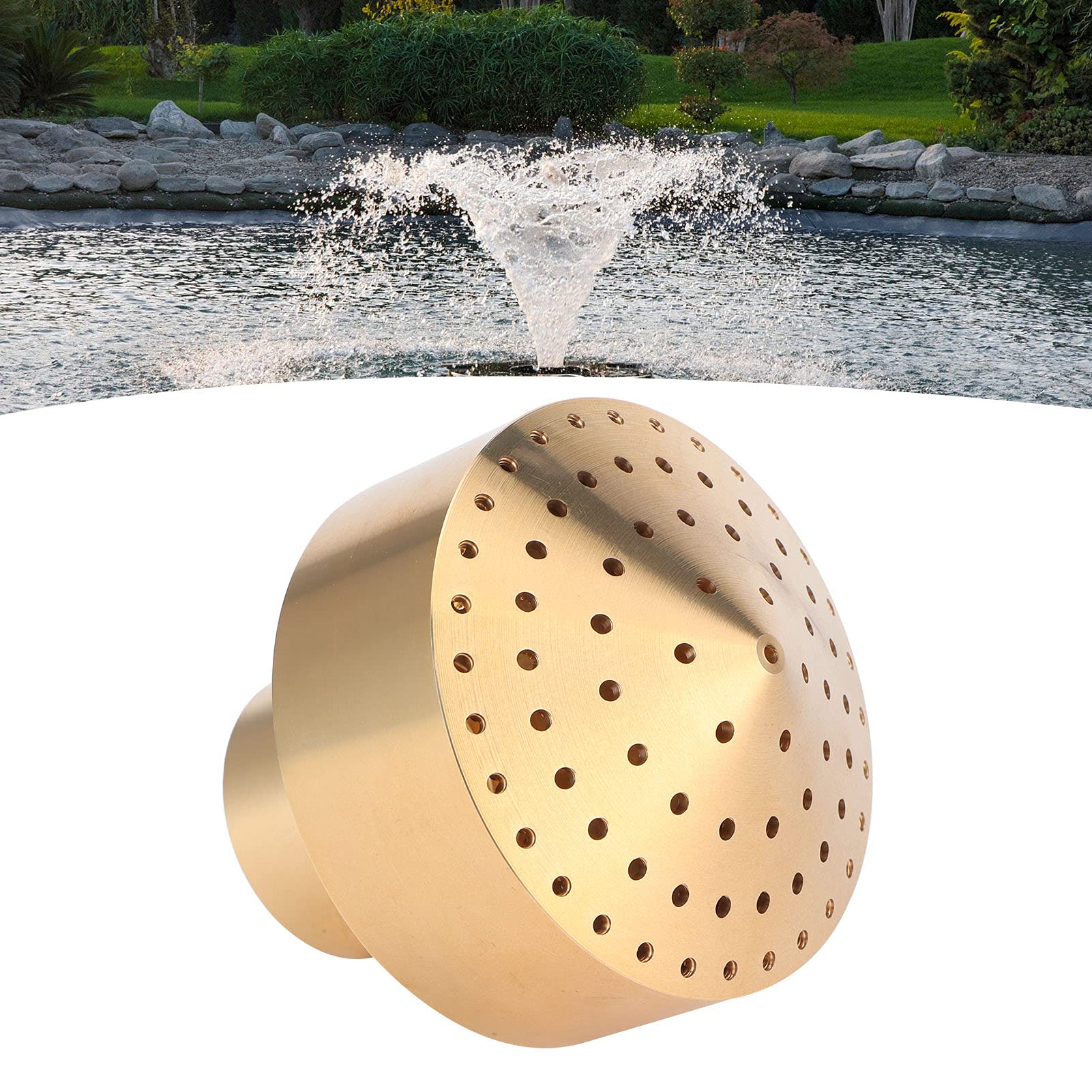 High-Quality Brass Landscape Nozzle - 1 Inch (32mm) Internal Teeth Fountain Sprinkler for Small to Medium Water Features | Perfect for Museums, Libraries & Garden Irrigation Systems | Durable Strong Spray Head for Outdoor Landscaping & Decorative Water Displays