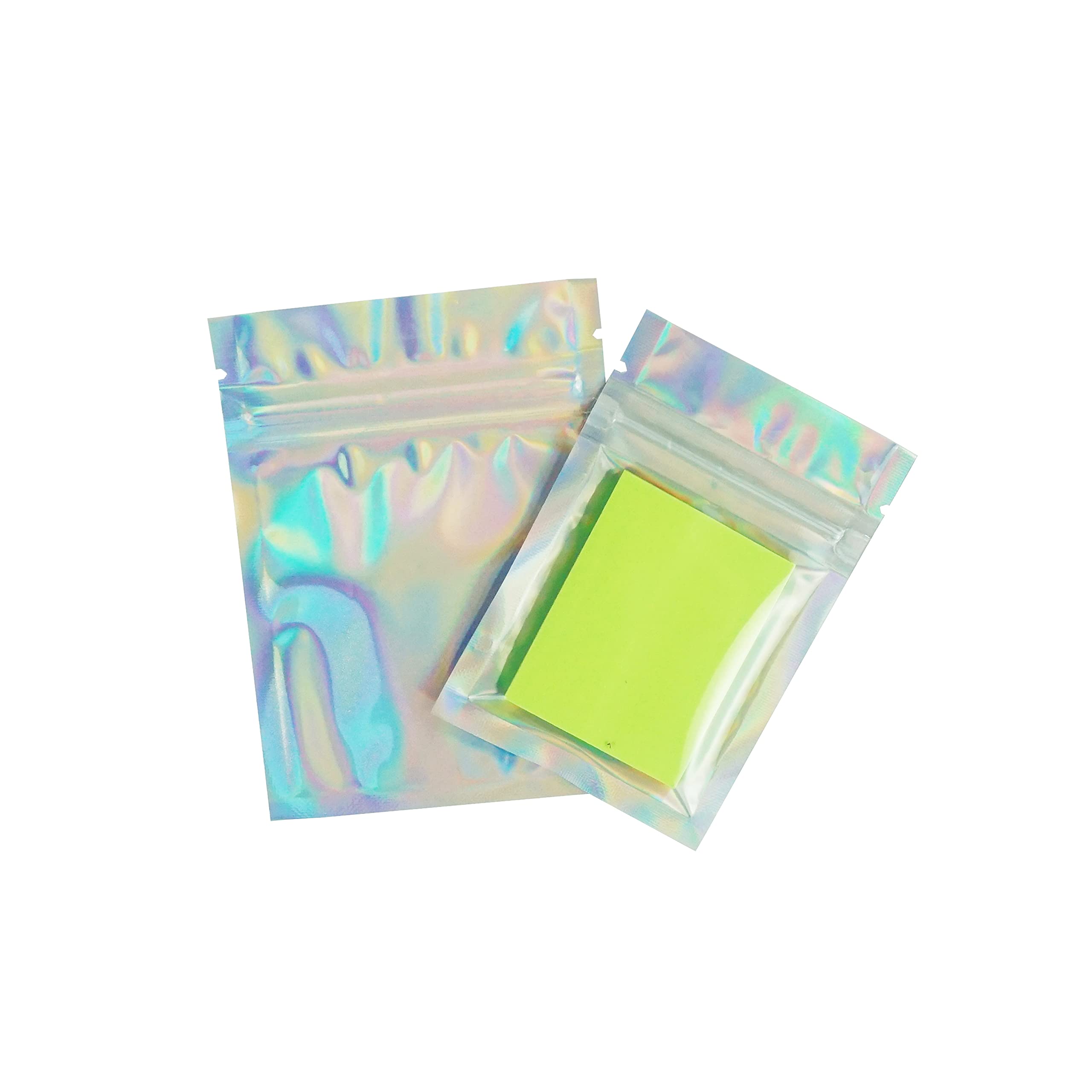 **Premium Holographic Zipper Bags - Rainbow Iridescent Foil Treat Bags for Candy, Snacks & Party Favors - Smell Proof & Airtight Holofoil Packaging (3.0