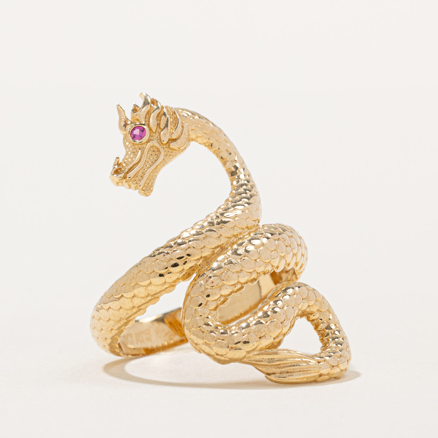Synthetic Ruby Dragon Ring for Women - 0.02ct Genuine Ruby Jewelry - Size 7.75 Adjustable Band - Perfect for Fantasy Costume, Cosplay, Gothic Fashion & Unique Gift Giving