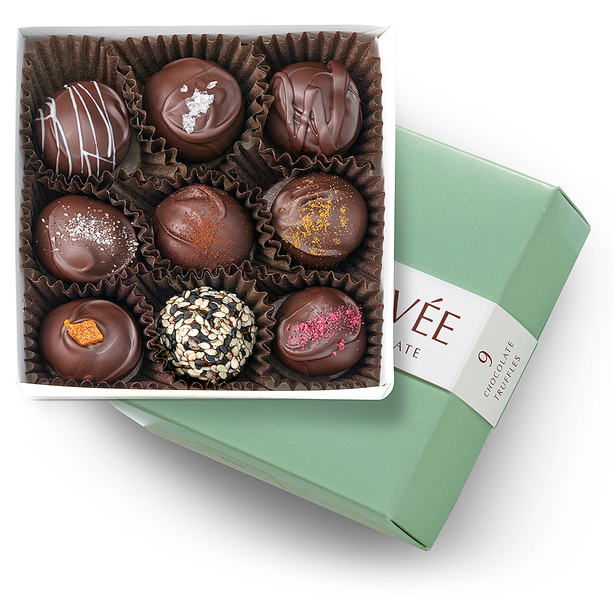 9-Piece Box of Fresh Chocolate Truffles - Gourmet Assorted Flavors for Gifts, Parties & Dessert Platters