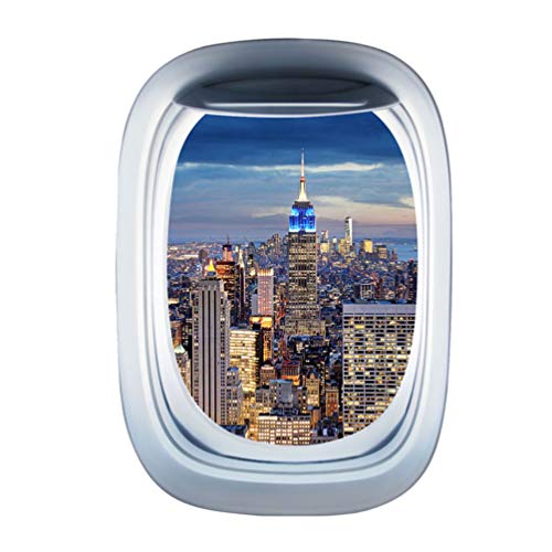 Garneck Kids' Airplane Window Wall Stickers - Plane Wing & Porthole Decals for Aviation Themed Room Decor - Perfect for Nursery, Kids' Bedroom & Playroom Wall Art