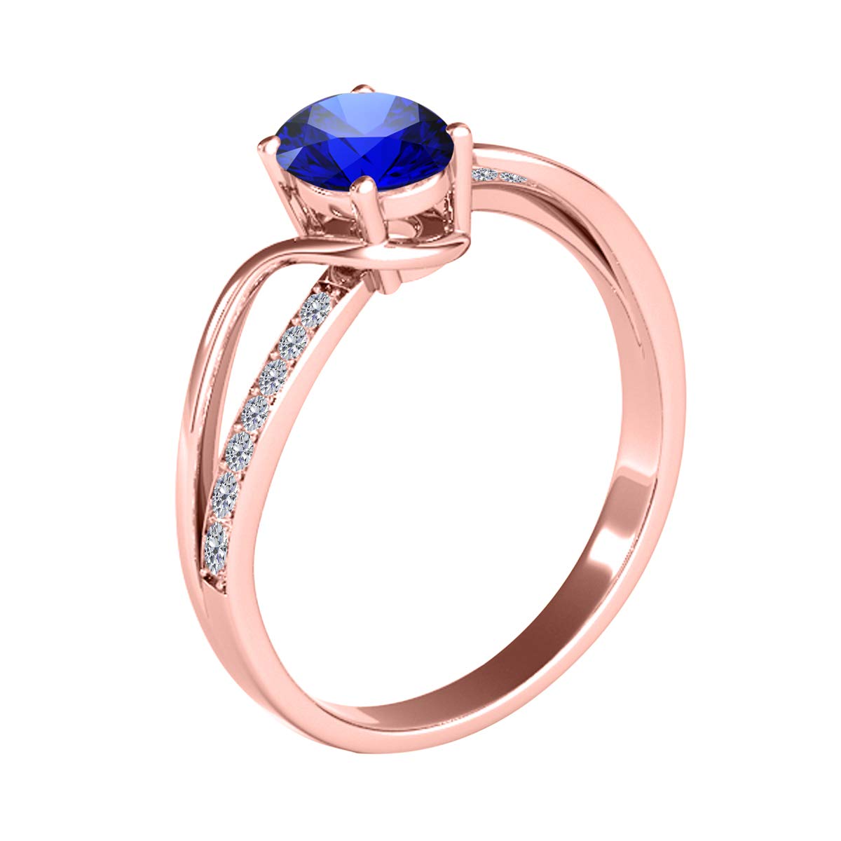 1.00 Carat Tanzanite & Diamond Ring in 10K Rose, Yellow or White Gold - Elegant Valentine's Day Gift for Her, Anniversary Present, Engagement Ring Alternative, Birthstone Jewelry for December