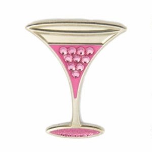 Premium Vibrant Crystal Golf Ball Marker with Magnetic Hat Clip (Pink Martini Glass) | Stylish Golf Accessories for Men & Women | Ideal for Golf Tournaments, Gifts & Giveaways | Luxury Golf Gadgets for Enhanced Performance on the Green