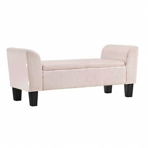 Luxury Pink Velvet Storage Bench for Bedroom - Modern Upholstered Ottoman with Hidden Storage, Perfect for Seating, Footrest & Home Decor