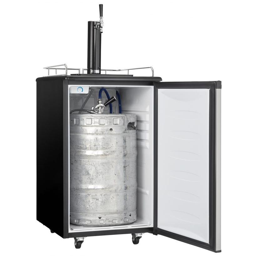 Danby 5.4 cu ft Freestanding Beverage Center with Beer Dispenser - Perfect for Home Bars, Man Caves, and Entertaining Guests (Model DKC054A1BSLDB)