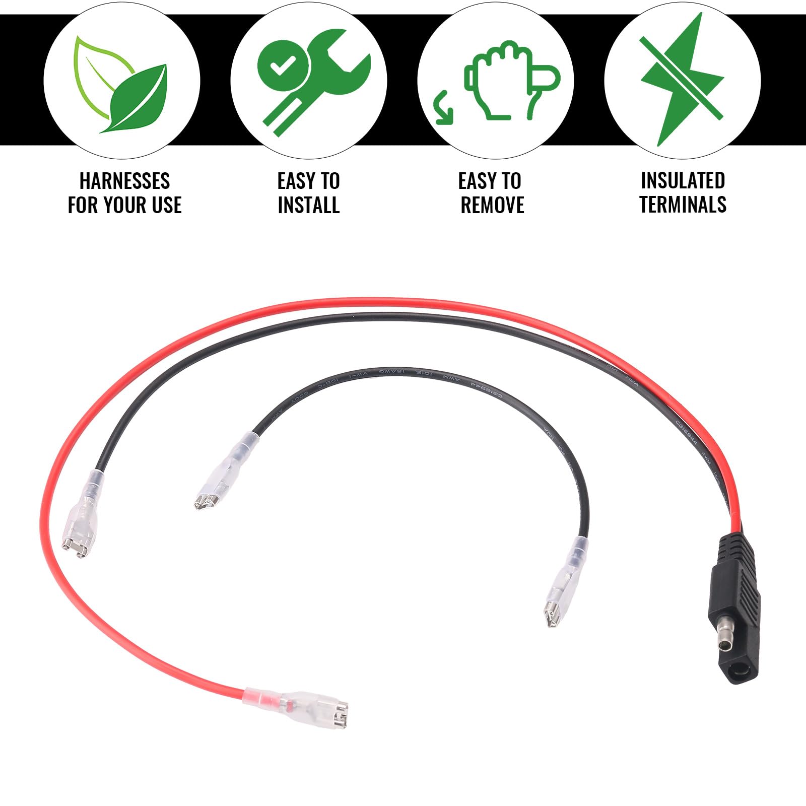 24V Electric Scooter Battery Wiring Harness for eZip GT IZIP Schwinn Mongoose - Insulated 2-Prong Connector Terminal Wire - Perfect for E-Bike Battery Replacement & DIY Scooter Repair