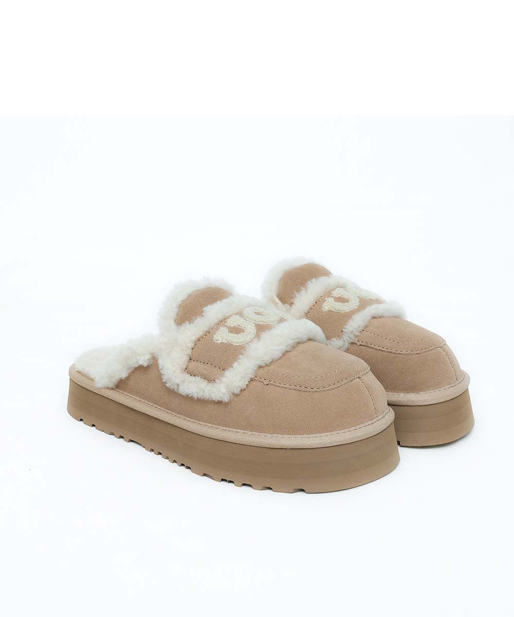 Women's UGG Violet Platform Slippers - Cozy Fuzzy House Shoes with Thick Sole for Indoor/Outdoor Wear - Perfect for Winter, Lounging & Errands
