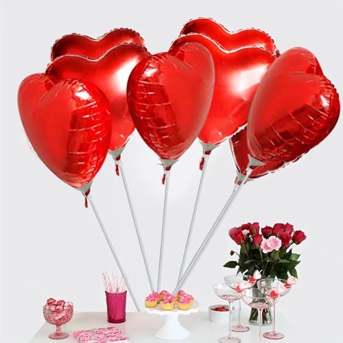 18 Inch Red Heart Balloon W/Stick