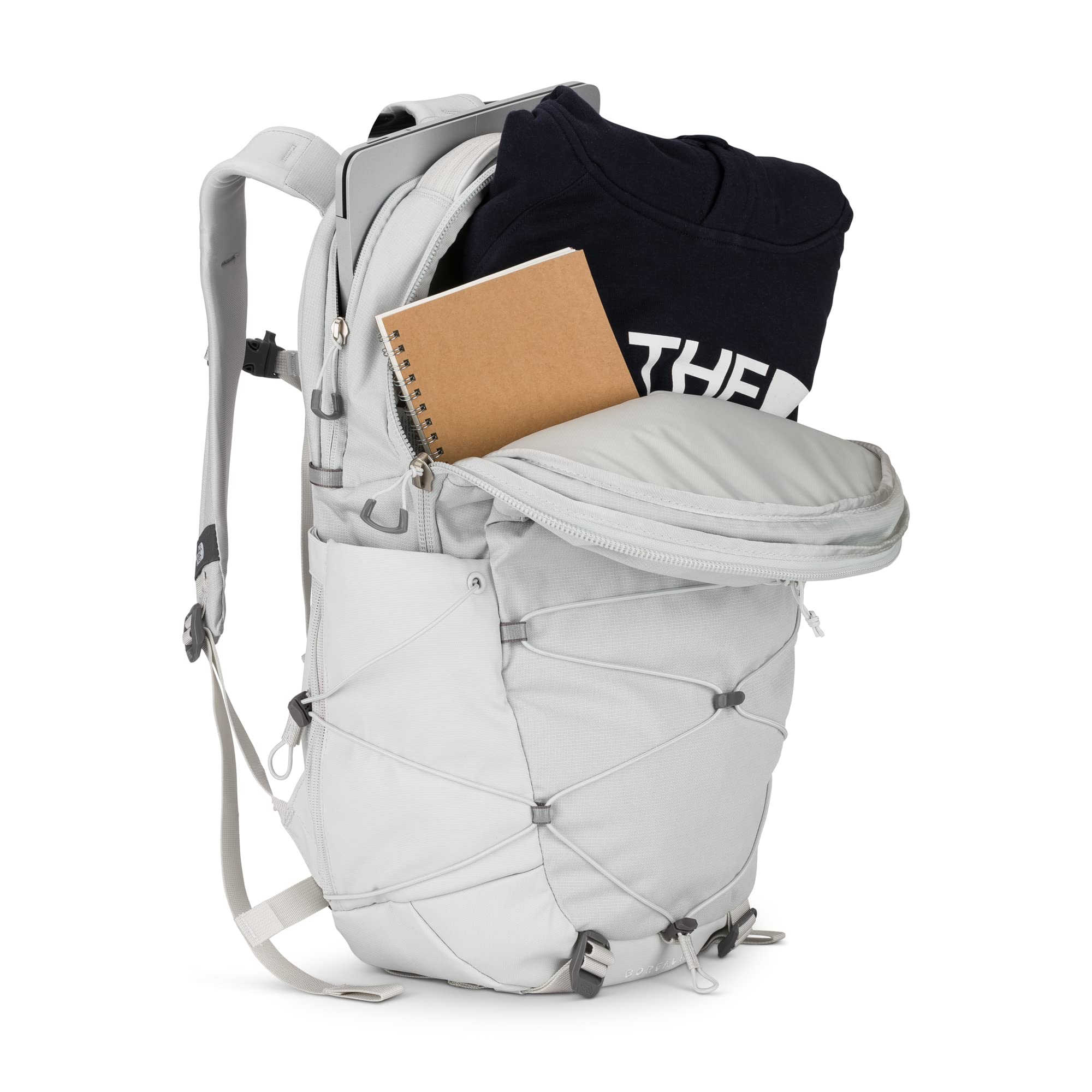 THE NORTH FACE Women's Borealis Commuter Laptop Backpack - Water-Resistant Travel & Work Backpack with Laptop Sleeve, Tin Grey Dark Heather/Tin Grey - Perfect for Commuting, Business Travel & College Campus Use