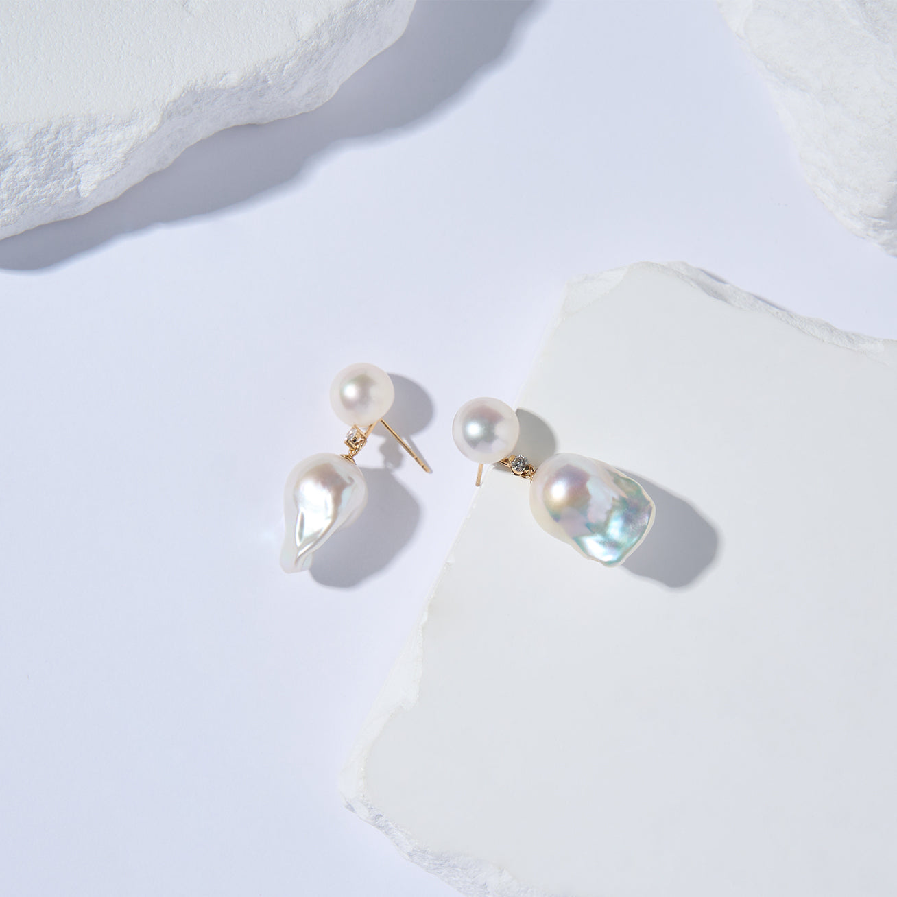 18K Gold Baroque Pearl Earrings – Elegant Vintage Style Dangle Earrings for Women | Perfect for Weddings, Parties & Special Occasions