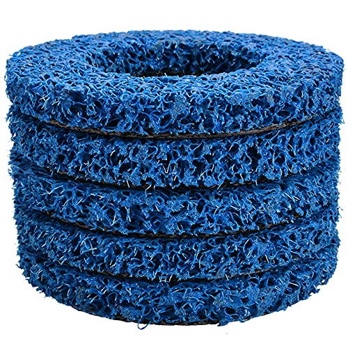 5pcs 125mm Blue Stripping Wheel Discs for Angle Grinder - Paint, Coating & Rust Remover - Heavy Duty Grinding Wheels for Metal, Wood & Concrete Cleaning - Perfect for DIY Projects & Professional Use