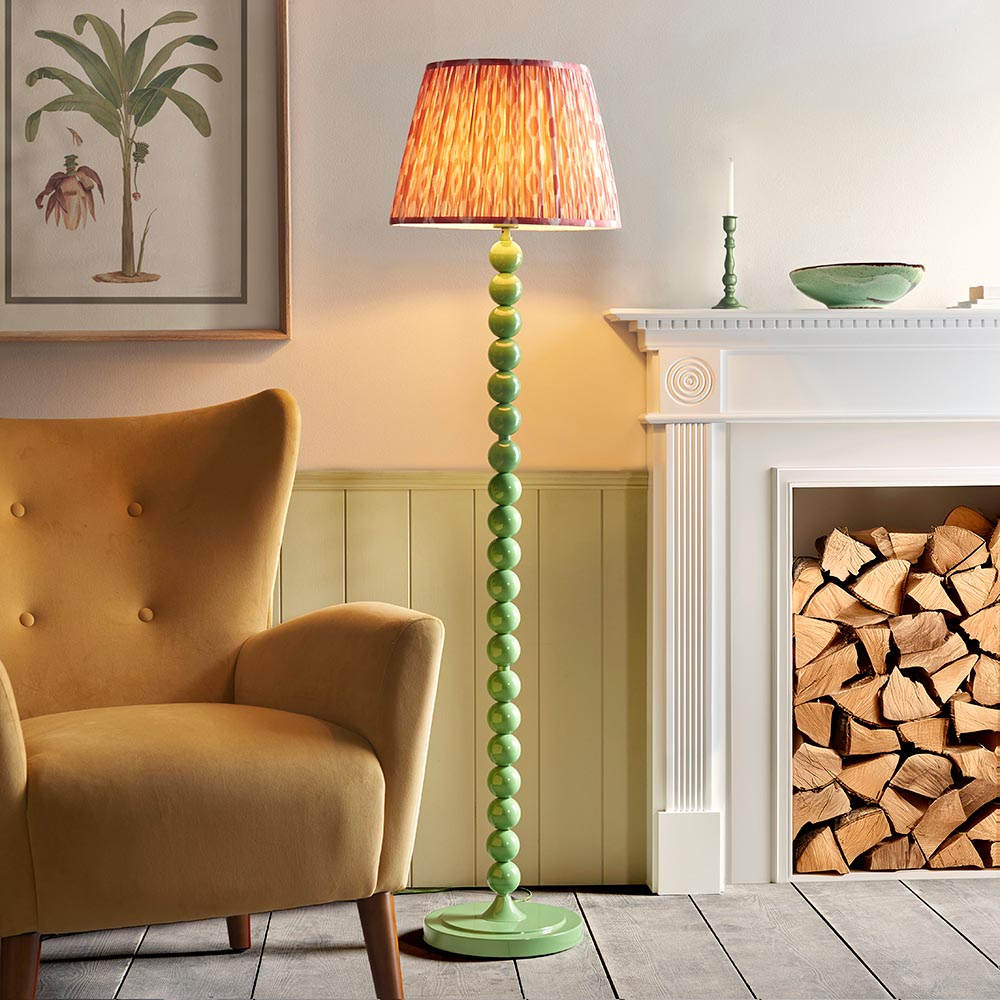 Auralis Ikat Floor Lamp with E27 Socket - Modern Handwoven Design for Living Room, Bedroom & Office Lighting