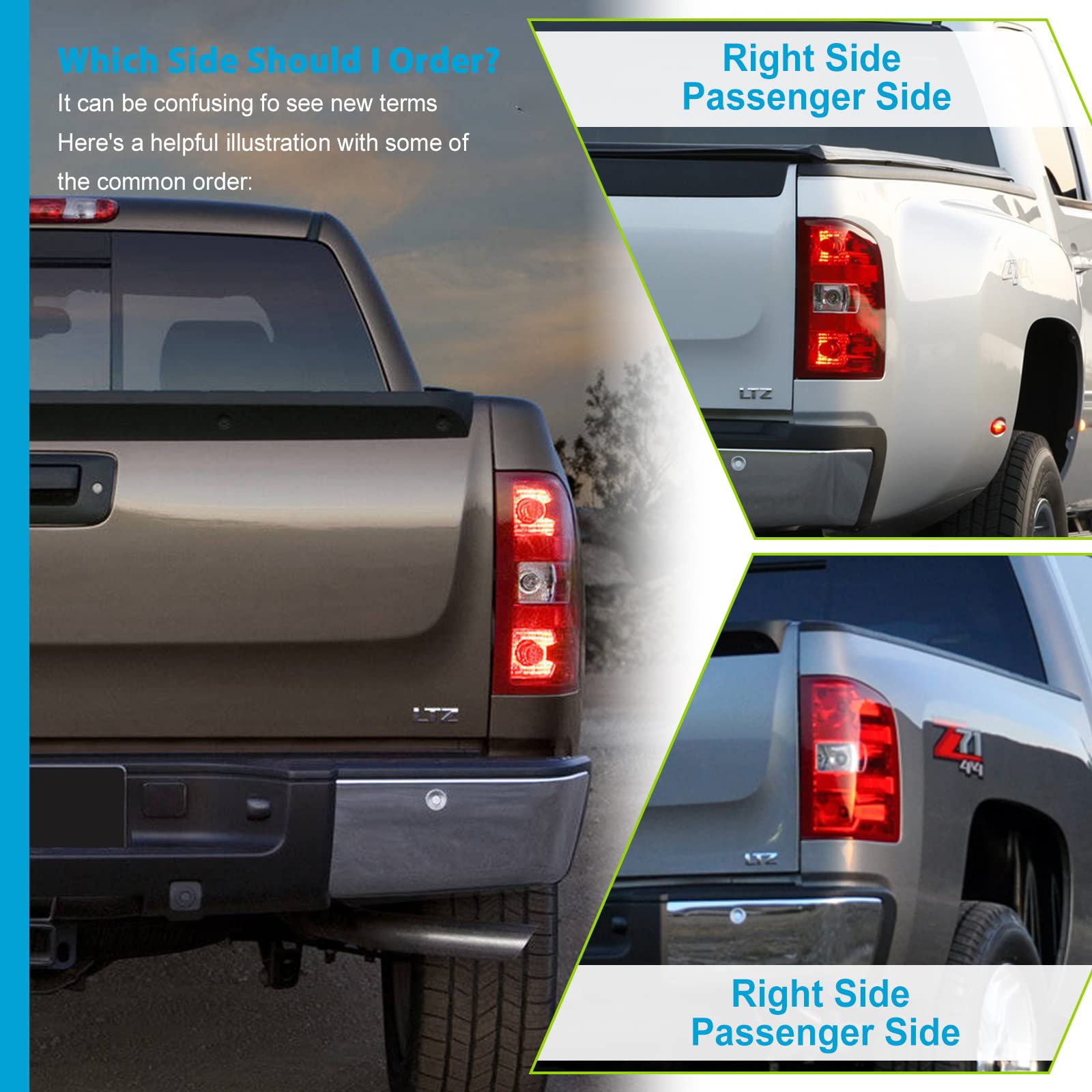 2007-2013 Chevy Silverado Left Tail Light Assembly - OEM Replacement with Bulbs & Wiring Harness - Perfect for Night Driving & Enhanced Vehicle Safety