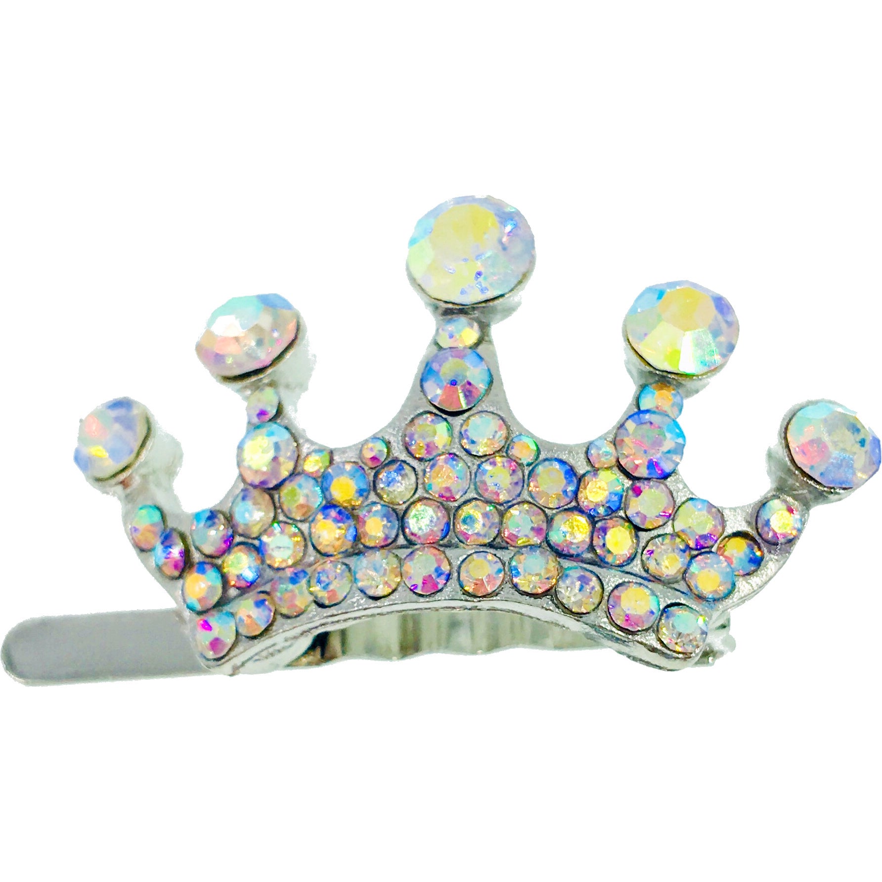 Sparkling Princess Crown Magnetic Hair Clip - Rhinestone Crystal Silver Hair Accessory for Women & Girls - Perfect for Weddings, Parties & Cosplay