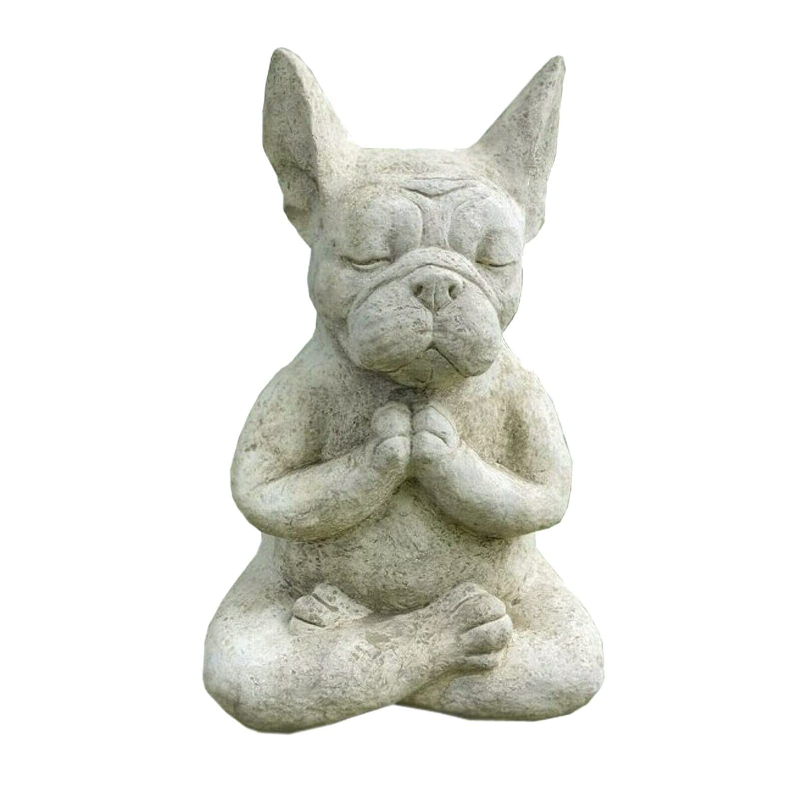 Petersty Garden Meditation Bulldog Statue - Handcrafted Resin Outdoor Decor for Courtyard, Lawn & Patio - Perfect for Zen Gardens, Meditation Spaces & Home Landscaping