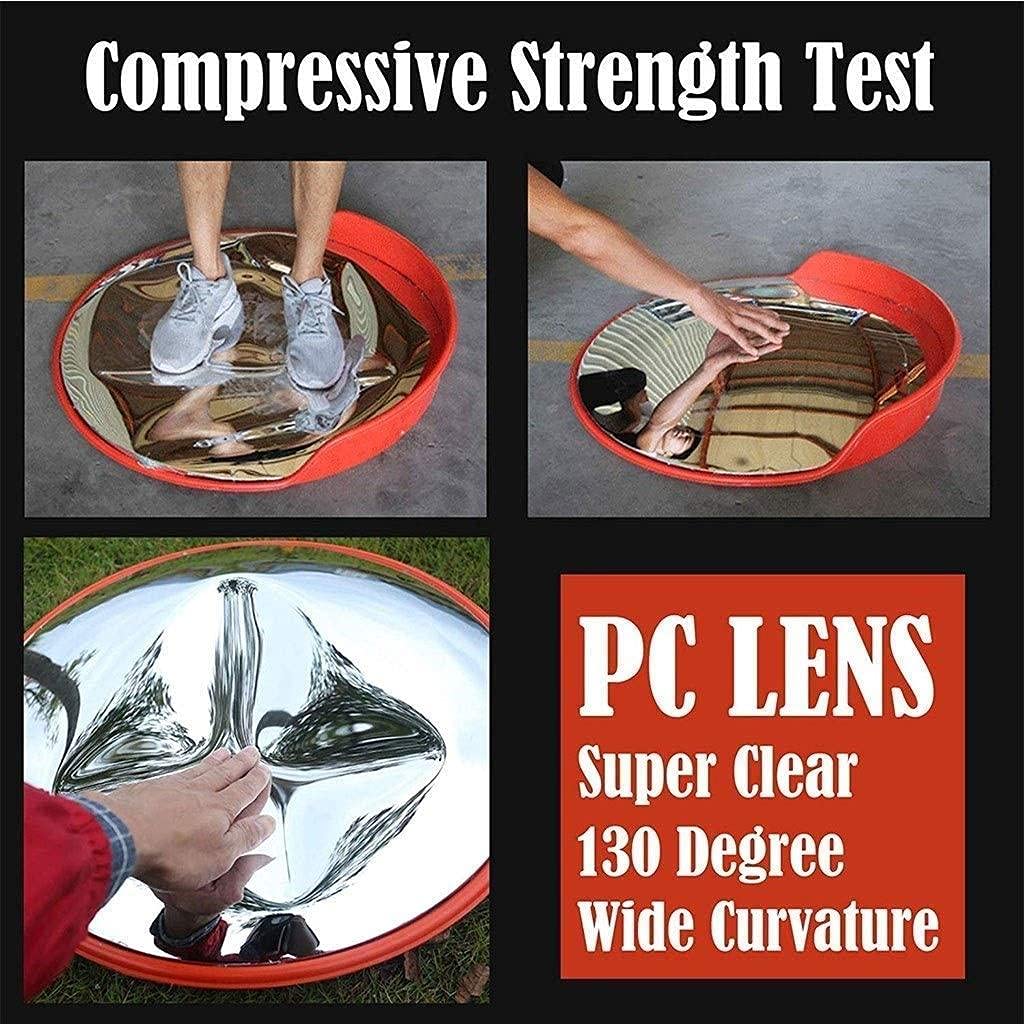 130° Wide Angle Convex Traffic Mirror - 60CM Safety Mirror for Wall & Pipe Mounting - Indoor & Outdoor Use - Ideal for Warehouses, Driveways & Parking Lots