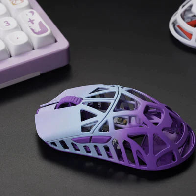 WLmouse Beast X Mini Magnesium Wireless Gaming Mouse - Ultra Lightweight, Ergonomic Design for PC & Mac - White/Yellow - Perfect for FPS, MOBA & Esports Gaming