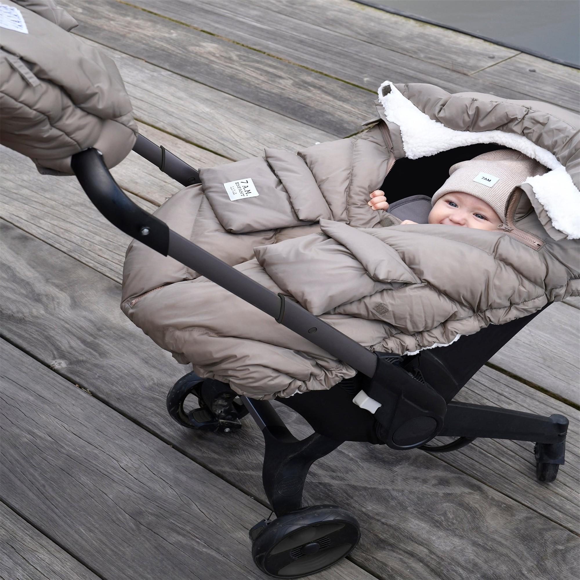 7AM Enfant Car Seat Cocoon Oslo Cloud - Premium Baby Car Seat Cover for Winter & Cold Weather - Perfect for Strollers, Infant Carriers & Travel Protection