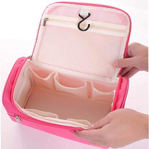 Waterproof Hanging Travel Toiletry Bag for Men & Women - Portable Shower Organizer with Hook for Bathroom Essentials, Cosmetics & Toiletries (Pink) | Perfect for Camping, Gym, Business Trips & Vacation Packing