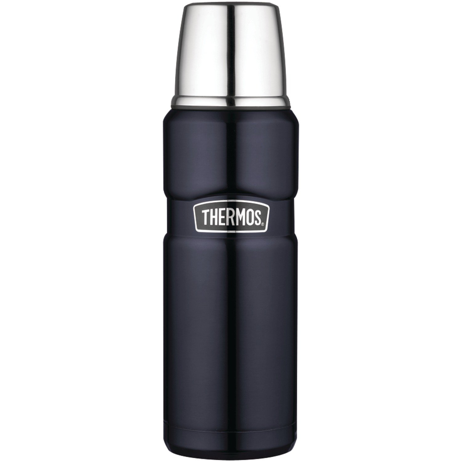 THERMOS Stainless Steel Vacuum Insulated Water Bottle - 16oz, Midnight Blue - Keeps Drinks Hot/Cold for Hours - Perfect for Hiking, Gym & Office Use