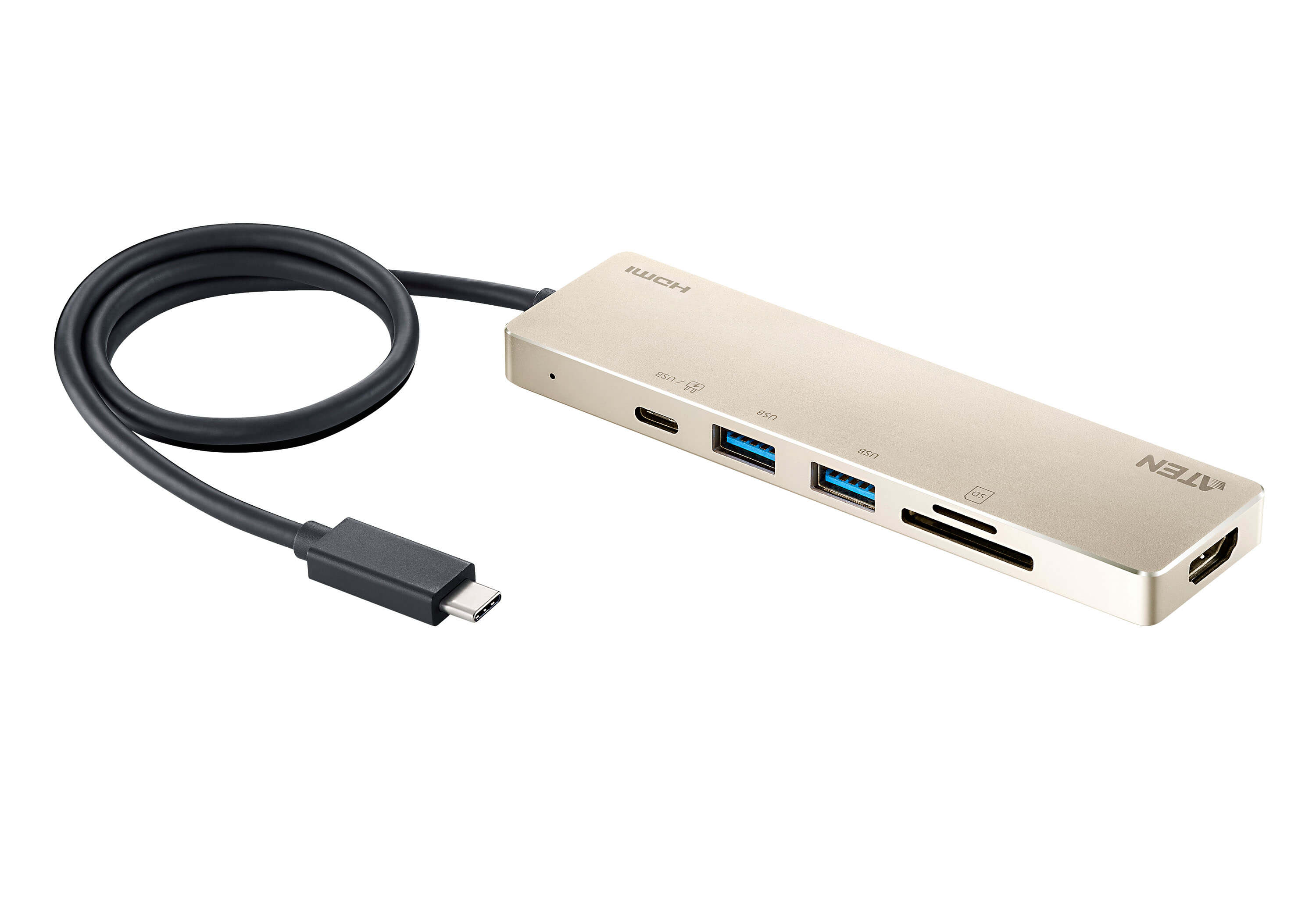Aten USB C HDMI Multiport Mini Dock with Power Delivery - 4K @ 30Hz, 60W Charging, USB C Hub for MacBook Pro/Air, iPad Pro, Dell XPS - Perfect for Home Office, Video Conferencing & Multi-Monitor Setup