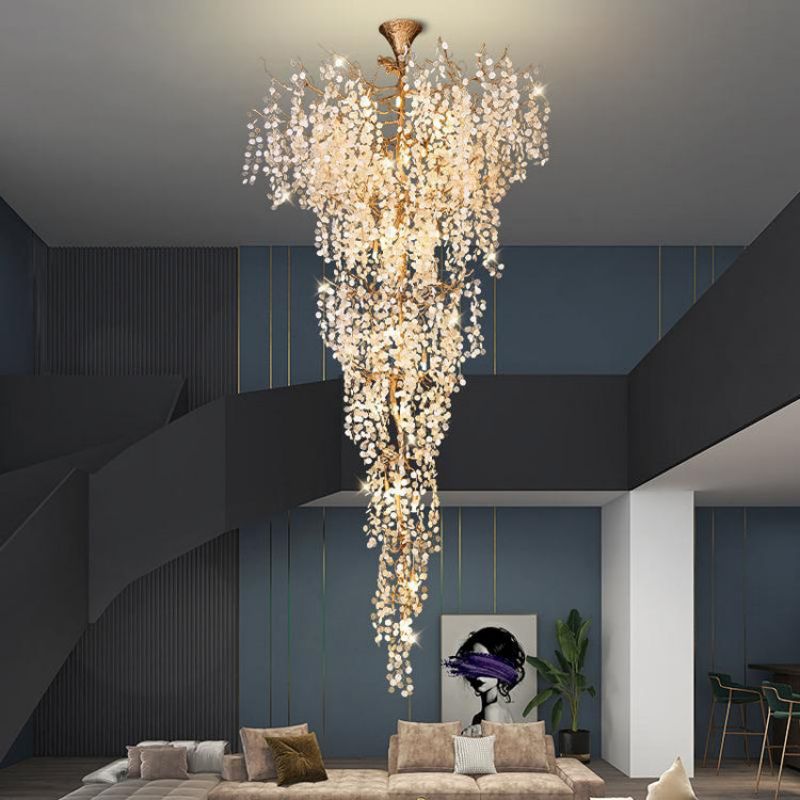 Stylish Cathy Two-Tier Large Branch Chandelier - Elegant Rustic Lighting Fixture for Dining Room, Living Room, or Bedroom Decor