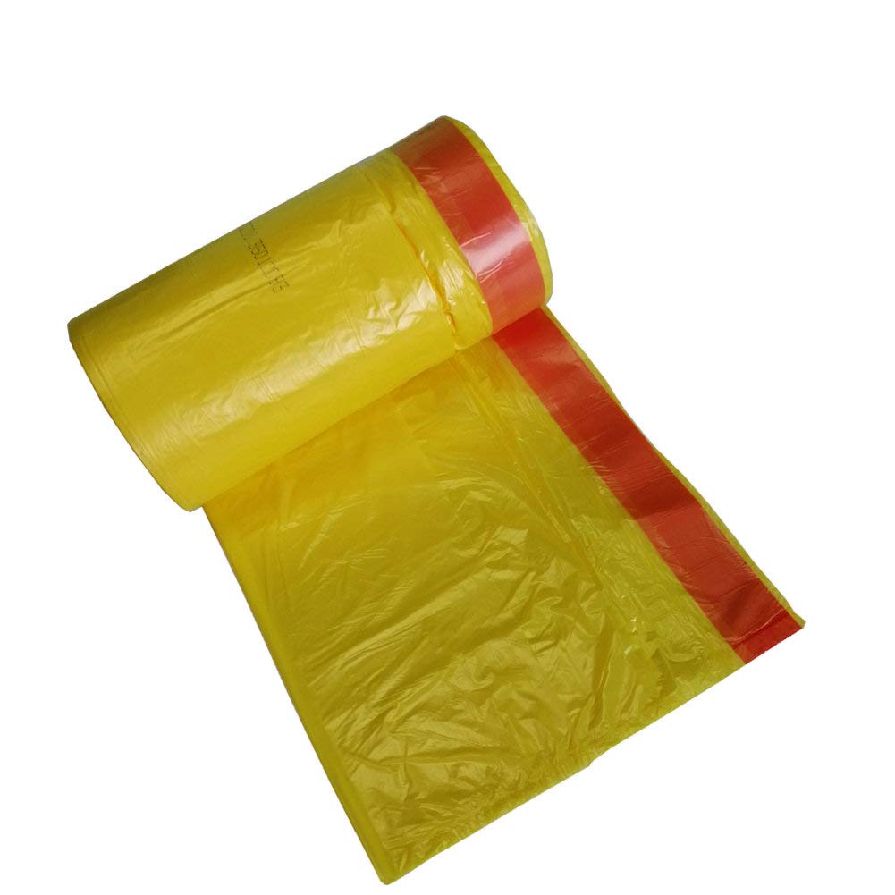 Fangkun 4 Gallon (15 Liter) Small Trash Bags - 90 Count Yellow Drawstring Garbage Bags for Bathroom, Bedroom, Office & Kitchen | Durable Plastic Wastebasket Liners | Perfect for Small Trash Cans, Diaper Pails & Recycling Bins