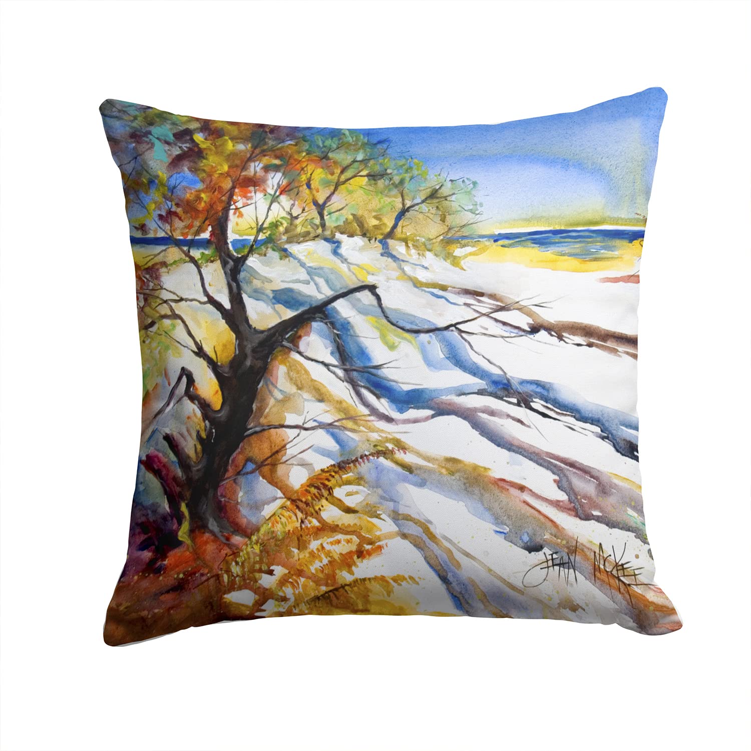 Sand Dune Fabric Decorative Pillow - Machine Washable Indoor Outdoor Throw Pillow for Couch, Bed & Patio - 14x14 Inches - Perfect for Living Room, Bedroom & Outdoor Furniture Decor