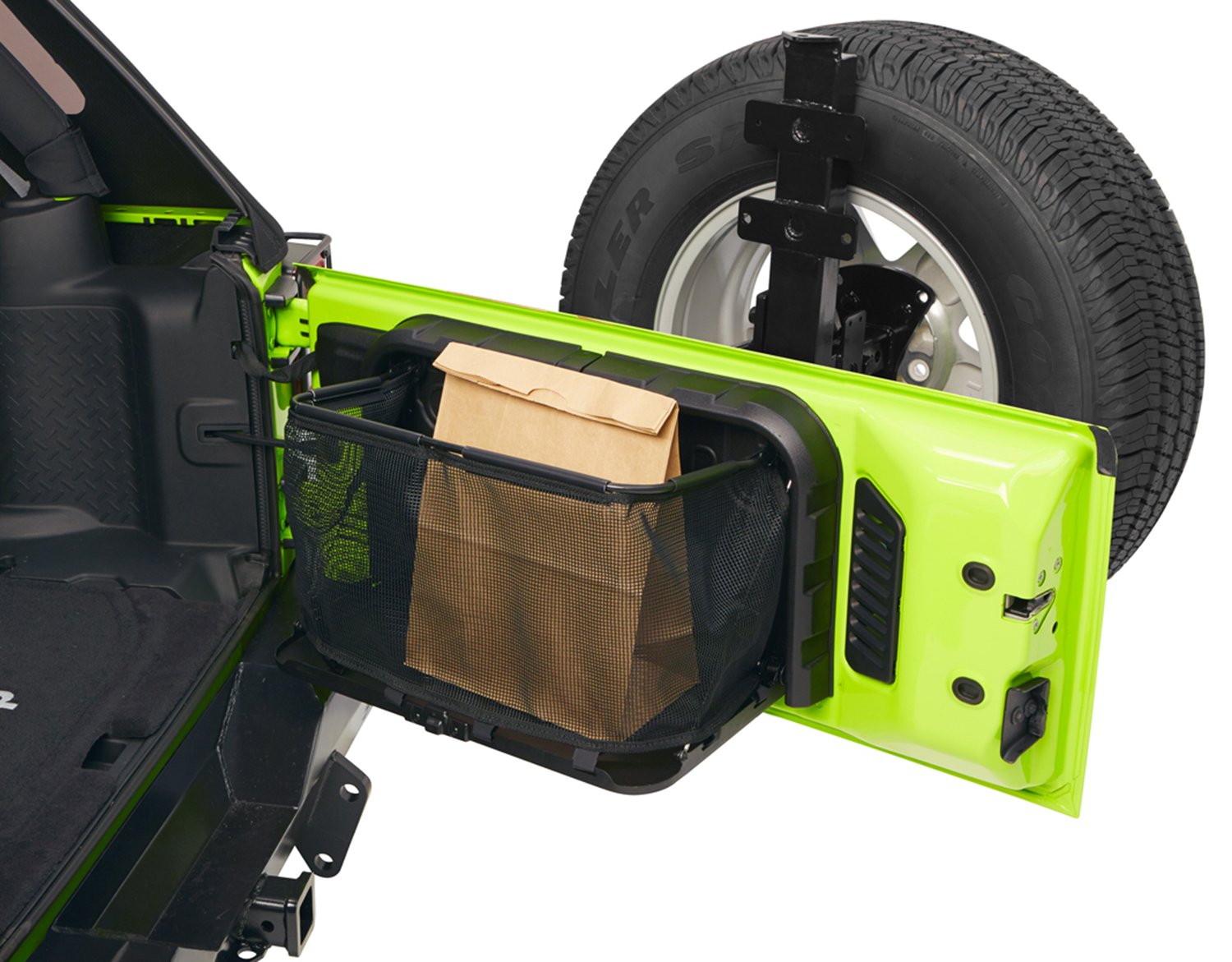 Bestop 5414001 RoughRider Tailgate Shelf for 2007-2018 Jeep Wrangler JK 2-Door & 4-Door Models - Heavy Duty Cargo Organizer for Off-Road Adventures & Camping Gear Storage