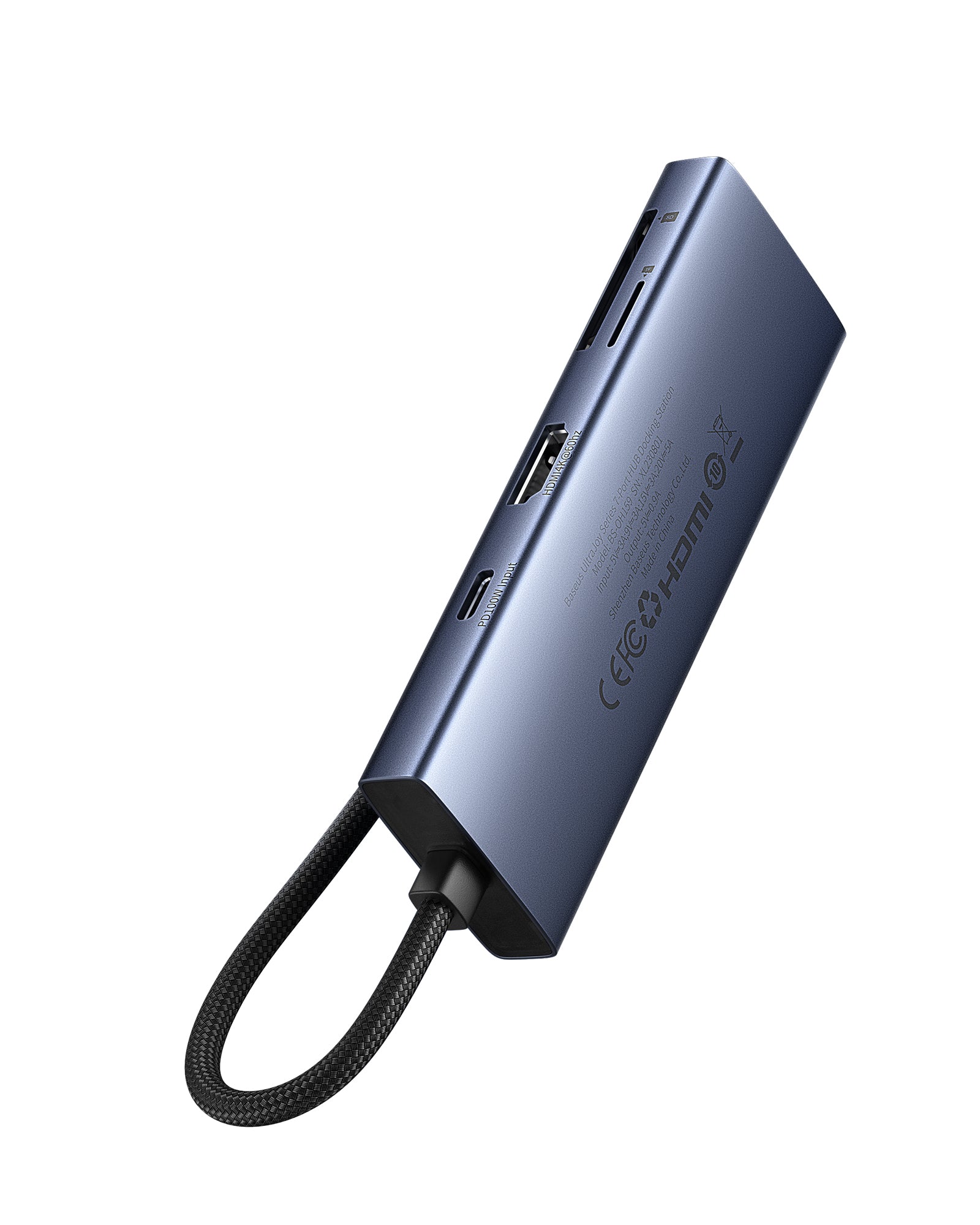Baseus 7-in-1 USB C Hub Adapter with HDMI, USB 3.0, VGA, PD - Space Gray - Perfect for MacBook, Chromebook & Windows Laptops