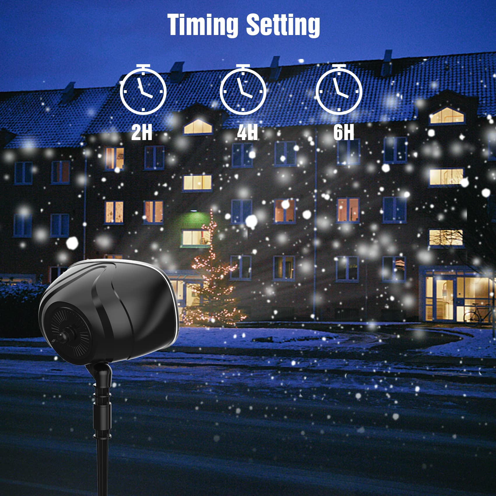 Christmas Snowfall Light Projector with Remote Control - Waterproof Outdoor Rotating Snowflake Projector Lights for Holiday Decorations, Halloween, Weddings & Garden Parties - Create Magical Winter Scenes