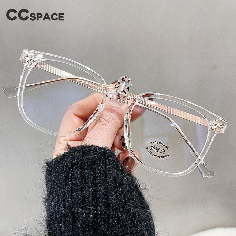 CCspace Unisex Full Rim Round Square Titanium Eyeglasses Frame 55887 - Lightweight & Durable for Work, Reading & Everyday Wear