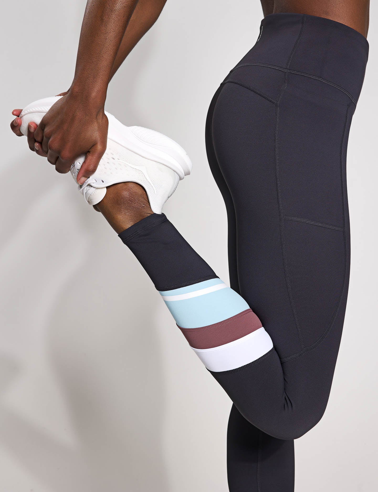 Limitless Legging - Charcoal & Pale Blue High Waist Yoga Pants for Women | Perfect for Workouts, Lounge & Everyday Wear
