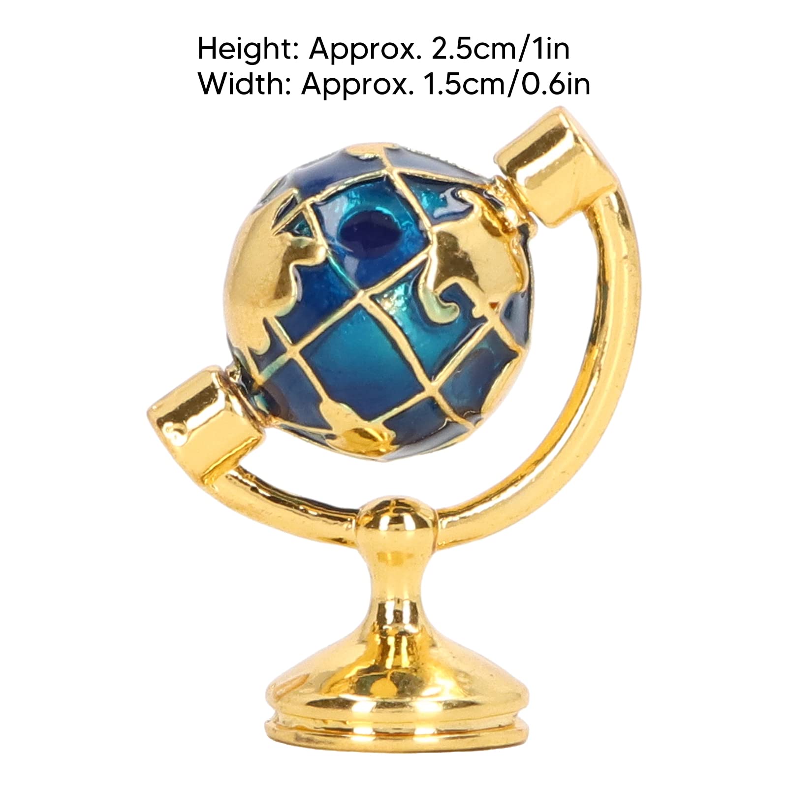 1:12 Scale Miniature Metal Globe - Sturdy & Glossy Dollhouse Accessory for Study Room Decor, DIY Miniature Furniture, and Collectible Display