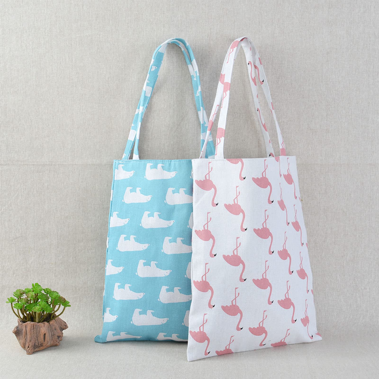 GMBYLBY Women's Large Capacity Bear Print Shoulder Bag - Cotton Linen Tote Handbag for Grocery Shopping, Work, Travel & Daily Use