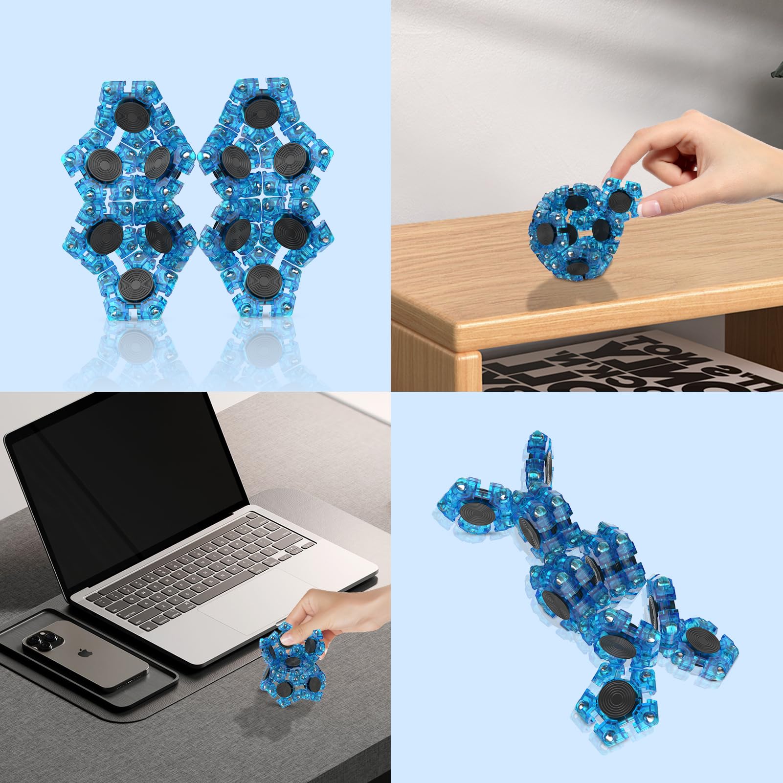 Sphere Magnetic Fidget Toys for Adults & Teens - Stress Relief Building Set with Rotating & Splicing Sensory Features | ADHD Focus Tool, Cool Office Desk Gadgets | Perfect Gift for Boys, Girls & Anxiety Relief (Home, Office, Classroom Use)