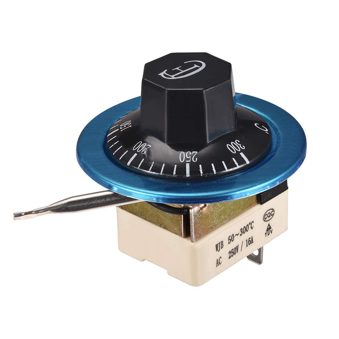 uxcell 1NO 1NC AC 220V 16A 50-300°C Temperature Control Switch with 70cm Capillary Thermostat for Oven, Refrigerator, Heater - Perfect for Home Appliance Temperature Regulation & Industrial Heating Systems