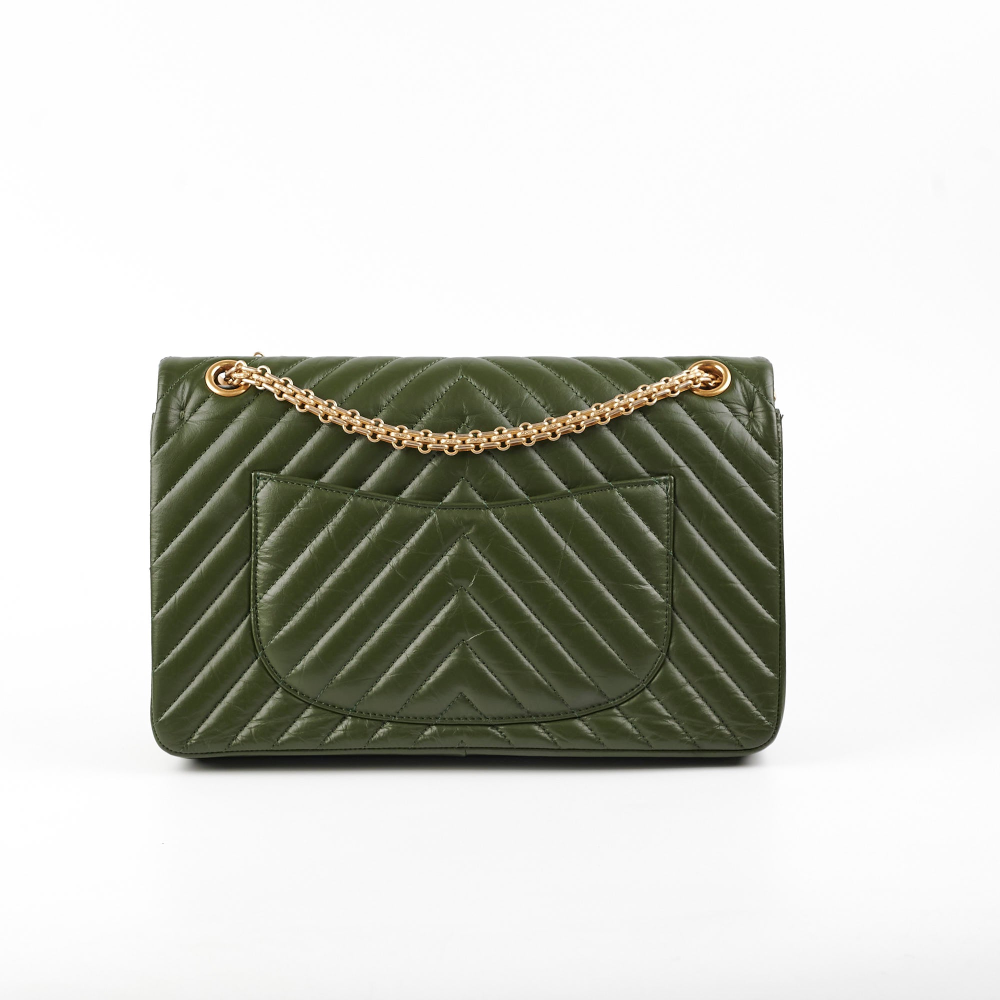 Chanel Reissue 226 Calfskin Khaki Handbag - Classic Flap Bag with Gold Chain - Luxury Leather Shoulder Bag for Women | Perfect for Work, Evening Events & Daily Use